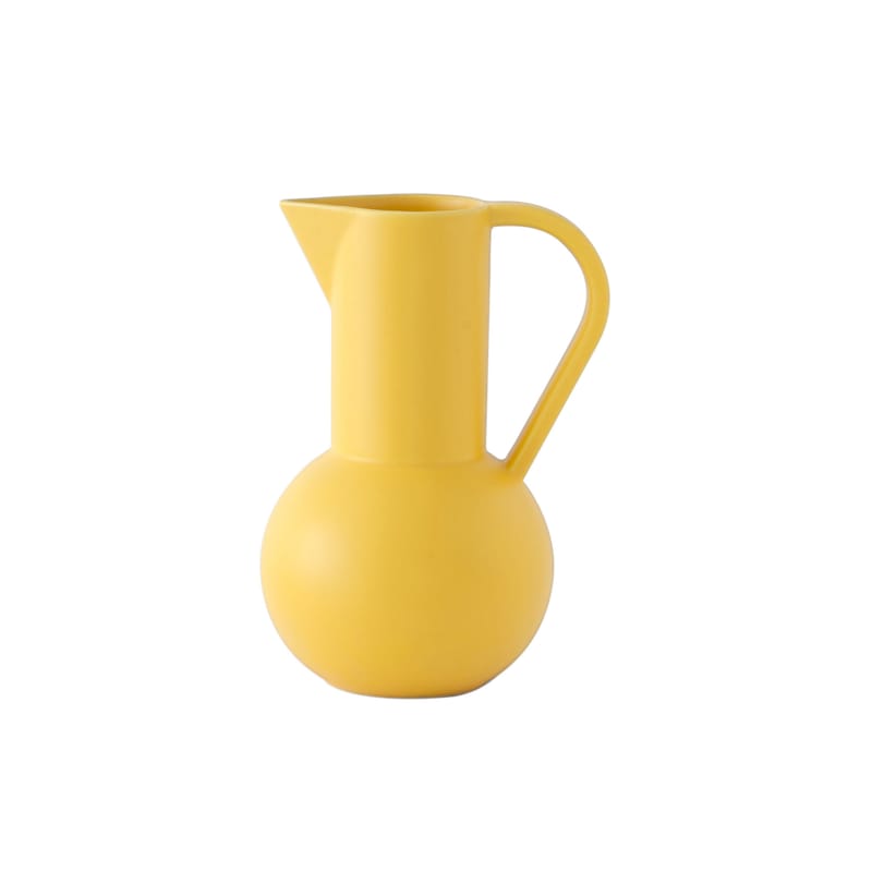 Tableware - Water Carafes & Wine Decanters - Strøm Small Carafe ceramic yellow / H 20 cm - Handmade ceramic - raawii - Freesia yellow - Ceramic