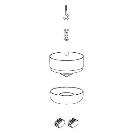 Lighting - Light Bulb & Accessories -  Ceiling rose plastic material white Ceiling fastening for Unfold and E27 pendants - Muuto - White - Polythene