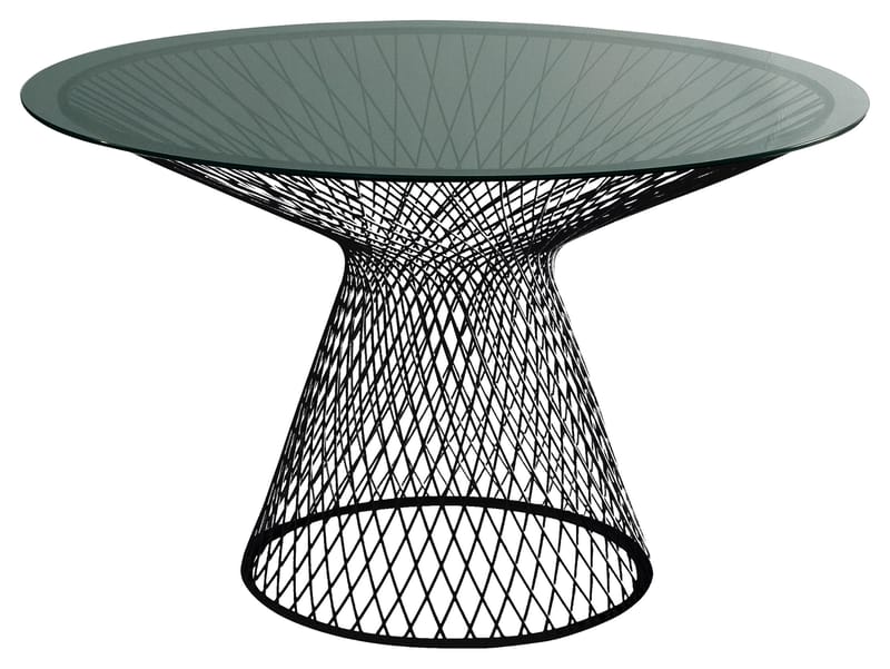 Jardin - Tables de jardin - Table ronde Heaven / Ø 110 cm - Emu - Noir - Acier verni, Verre