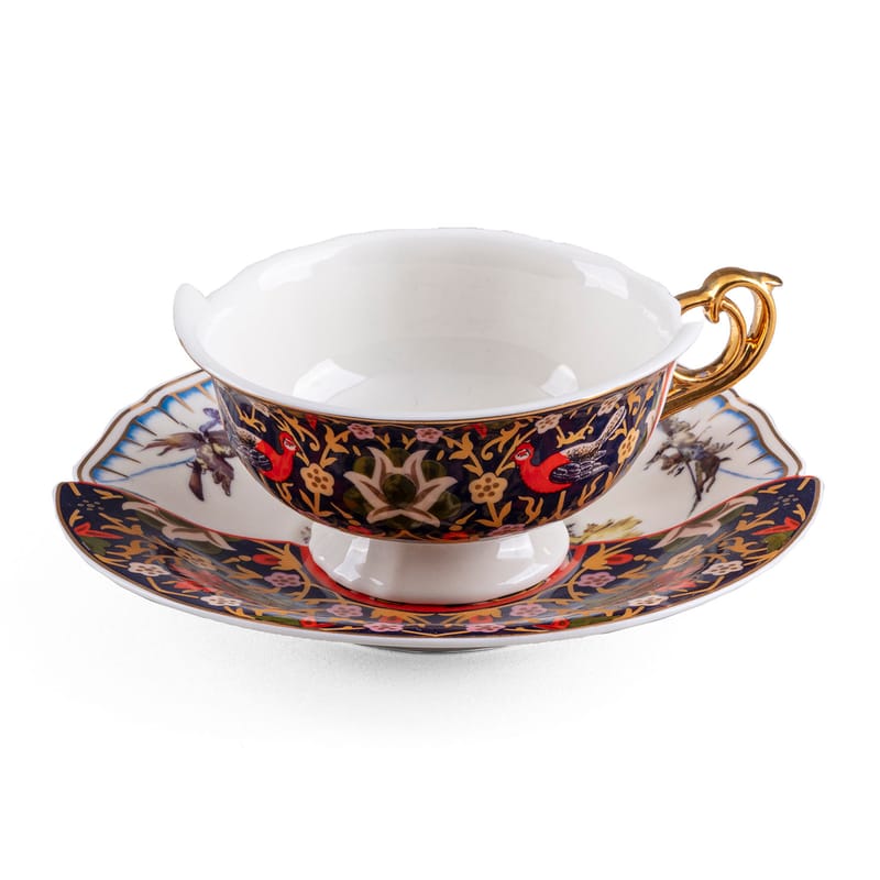 Table et cuisine - Tasses et mugs - Tasse à thé Hybrid Kannauj céramique multicolore / Set tasse + soucoupe - Seletti - Kannauj - Porcelaine