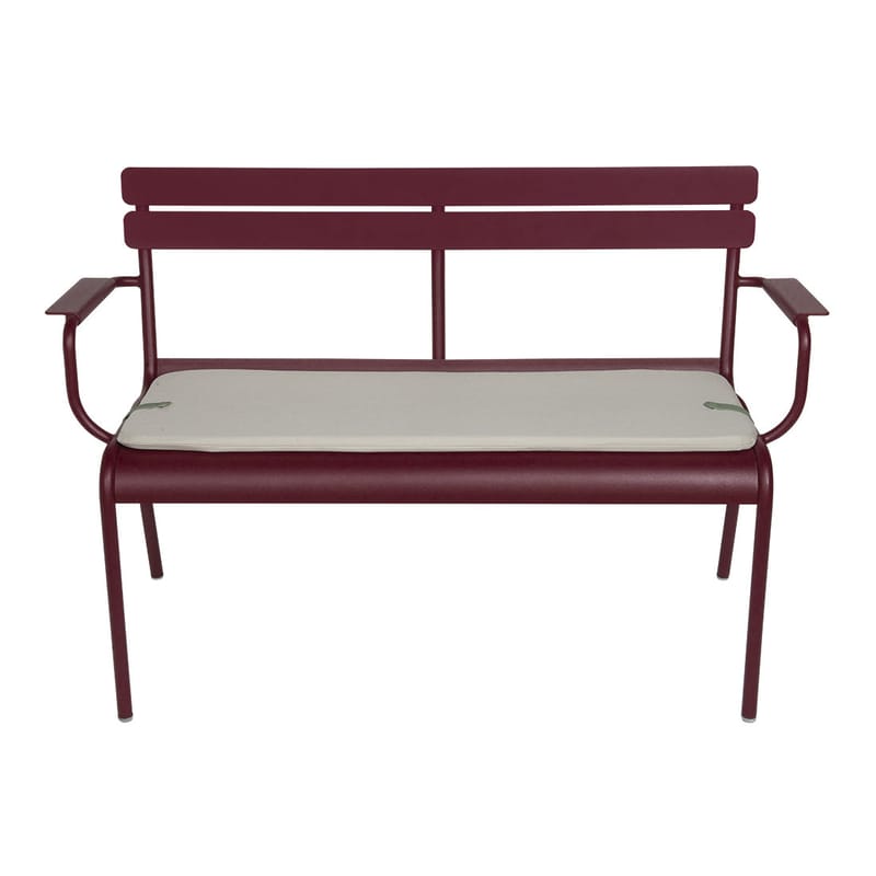 Beige fabric shop bench