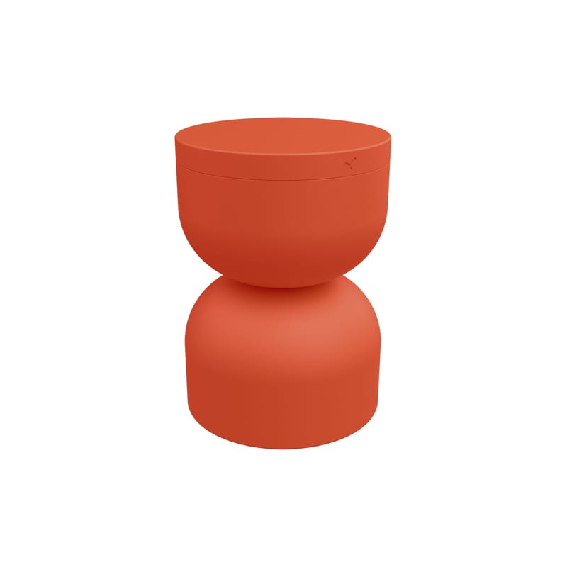 Arredamento - Tavolini  - Sgabello Piapolo metallo arancione / Vano contenitore - Fermob - Nasturzio - Alluminio