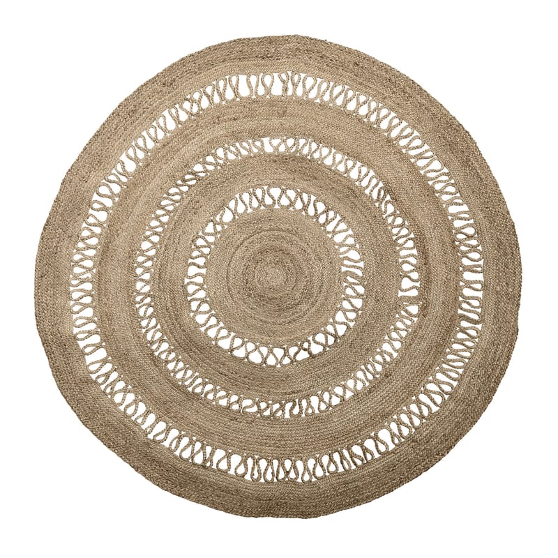 Decoration - Rugs -  Outdoor rug cane & fibres beige / Jute - Ø 180 cm - Bloomingville - Natural jute - Natural jute