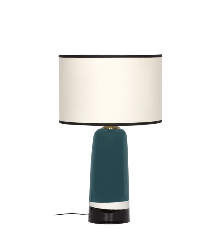 Luminaire - Lampes de table - Lampe de table Sicilia Small   / H 49 cm - Maison Sarah Lavoine - Bleu Sarah - Céramique, Coton