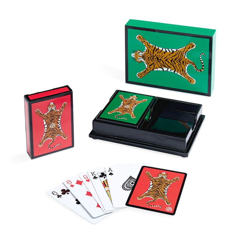 Coffret en bois pour 2 jeux de cartes à jouer - boite pour accessoires de  jeu