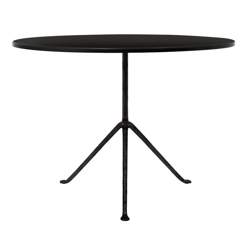 Outdoor - Garden Tables - Officina Outdoor Round table metal black Ø 100 cm - Steel top - Magis - Black steel / Black feet - Iron, Steel