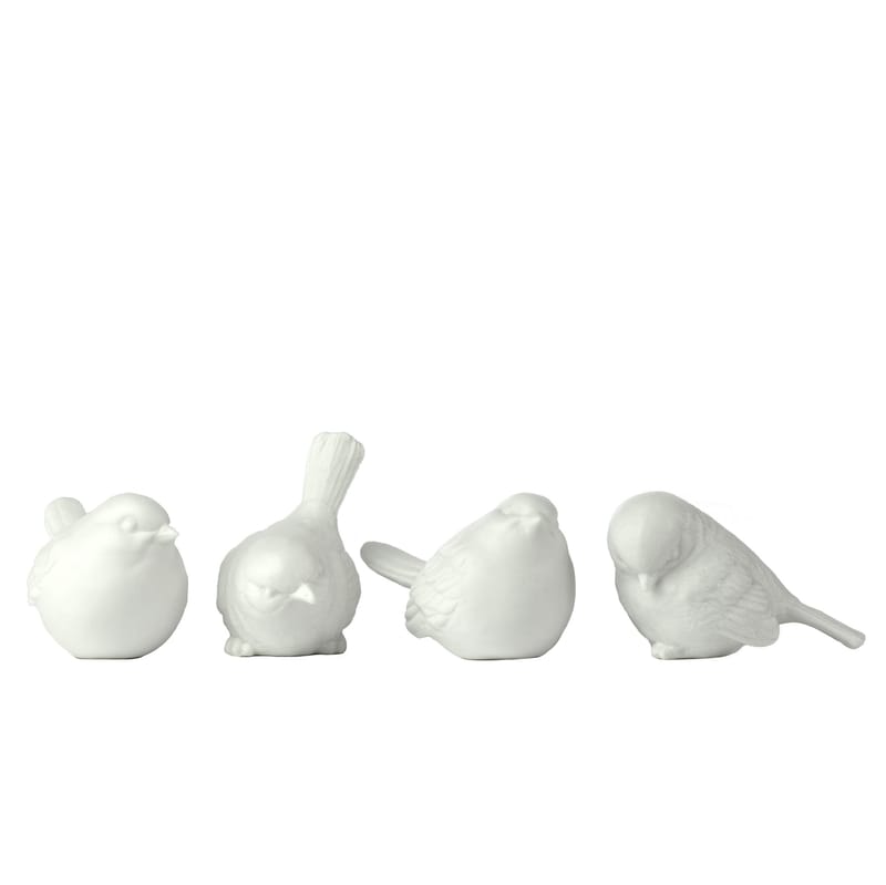 Decoration - Home Accessories - Moineaux Decoration ceramic white / Set of 4 - Porcelain - Pols Potten - Sparrows / White - China