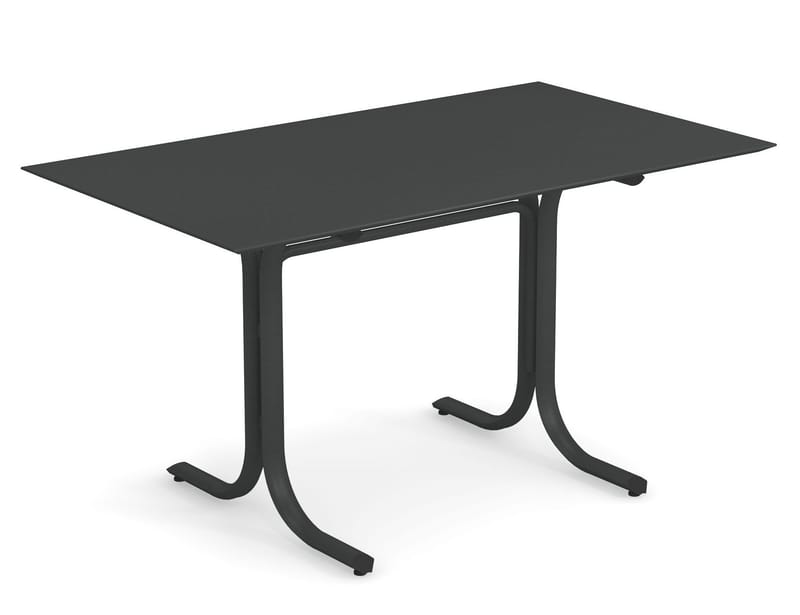 Outdoor - Gartentische - rechteckiger Tisch System grau silber metall / 80 x 140 cm - Emu - Eisen Antik - Verzinkter lackierter Stahl