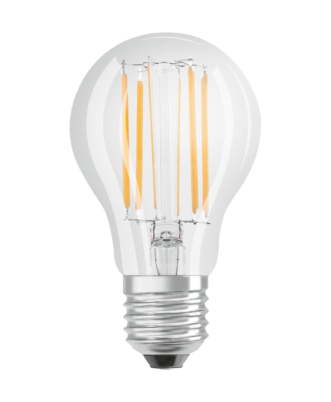 Dimmbare E27 LED-Lampe von Osram - transparent