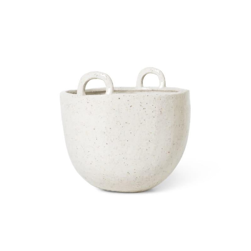 Decoration - Centrepieces & Centrepiece Bowls - Speckle Small Flowerpot ceramic white / Bowl - Ø 18 x H 19 cm / Sandstone - Ferm Living - ø 18 cm / Off white - Sandstone