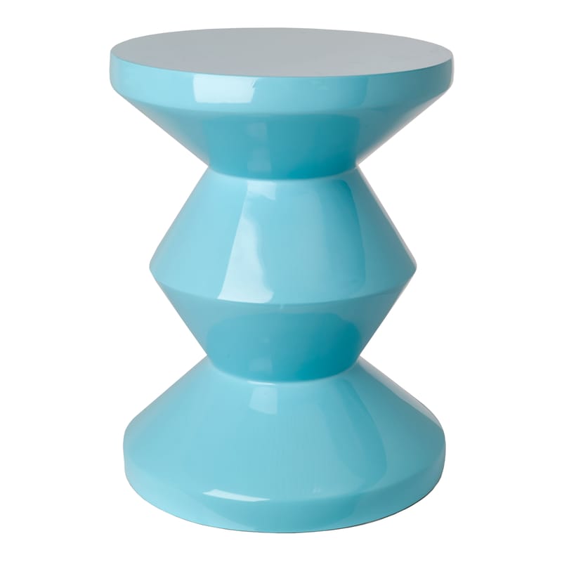 Furniture - Stools - Zig Zag Stool plastic material blue / Lacquered plastic - Pols Potten - Light blue - Lacquered polyester