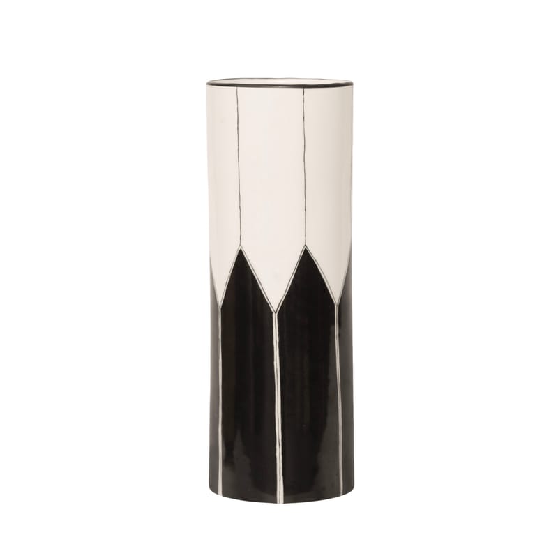 Decoration - Vases - Daria Large Vase ceramic black / Hand-painted ceramic - Maison Sarah Lavoine - Black - Glazed ceramic