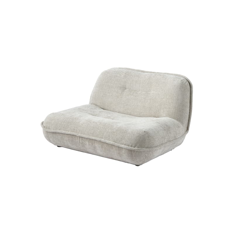 Furniture - Sofas - Puff Easy chair textile white / XL fireside chair - L 130 cm - Pols Potten - White -  Plumes, Beechwood, Foam, Polyester fabric