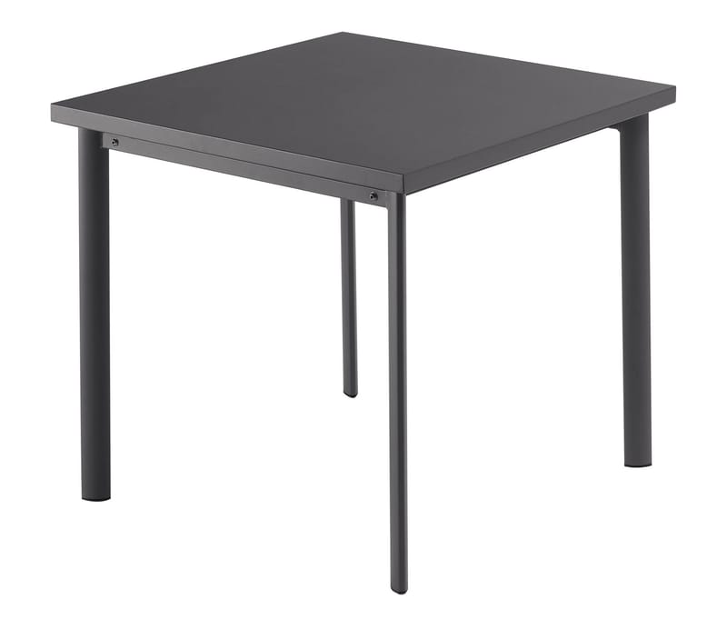 Outdoor - Gartentische - quadratischer Tisch Star metall / 70 x 70 cm - Emu - Dunkles Eisen (matt) - Edelstahl, Galvanisiertes Blech, gefirnister Stahl