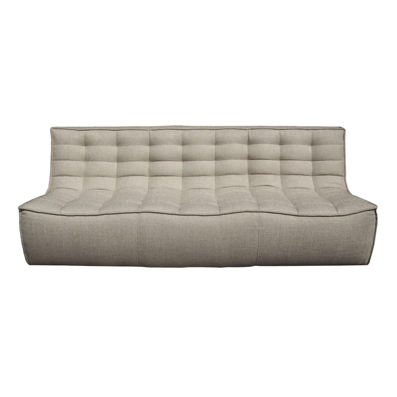 Möbel - Sofas - Sofa N701 textil beige / 3-Sitzer - l 210 cm / Stoff - Ethnicraft - Beige - Gewebe, Holz, Schaumstoff