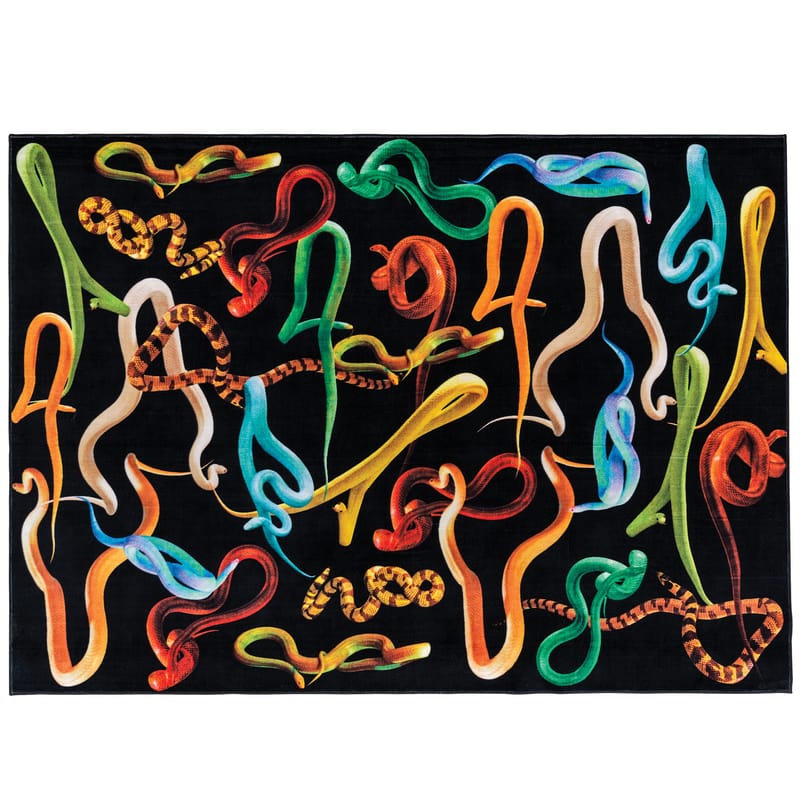 Décoration - Tapis - Tapis Toiletpaper - Snakes  multicolore noir / 194 x 280 cm - Seletti - Snakes - Polyamide