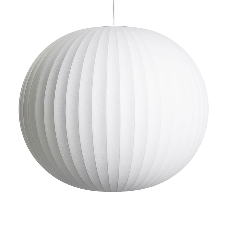 Lighting - Pendant Lighting - Bubble Ball Pendant metal white / Large - Vertical patterns - Hay - Ø 68 cm / Off-white - Steel