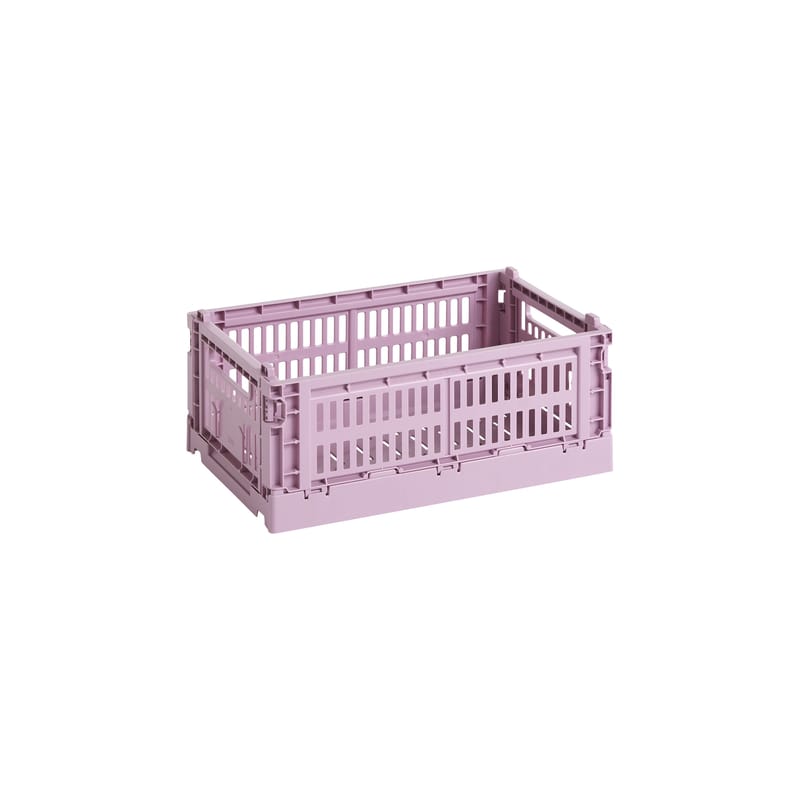 Decoration - Office - Colour Crate Basket plastic material pink Small / 17 x 26.5 cm - Recycled - Hay - Pale pink - Recycled polypropylene