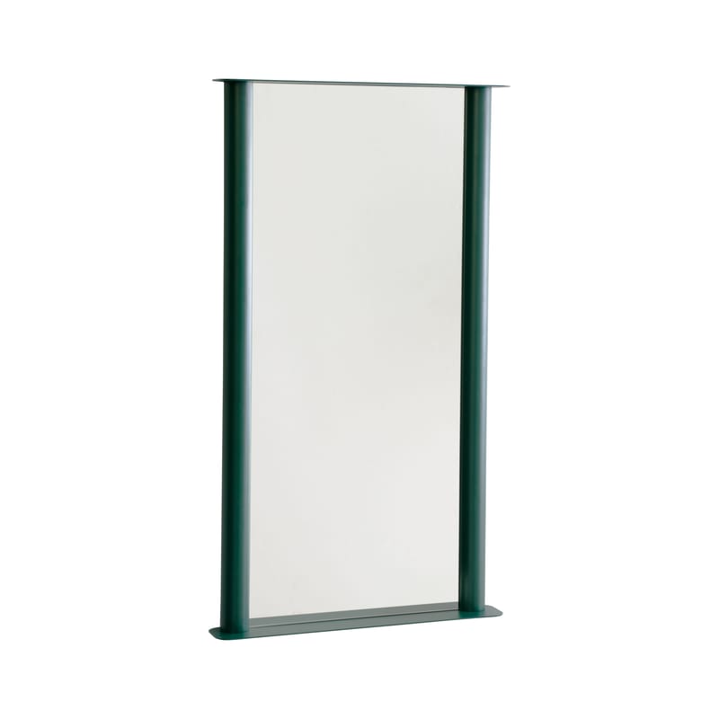 Décoration - Miroirs - Miroir mural Pipeline Large métal vert / L 66 x H 117,5 cm - raawii - Vert mousse - Aluminium, Verre