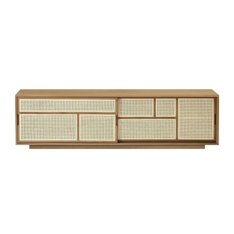 Furniture - Dressers & Storage Units - Air Dresser natural wood / TV unit - Rattan cane-work - L 180 x H 50 cm - Design House Stockholm - Oak / Natural rattan - MDF veneer oak, Rottan teak