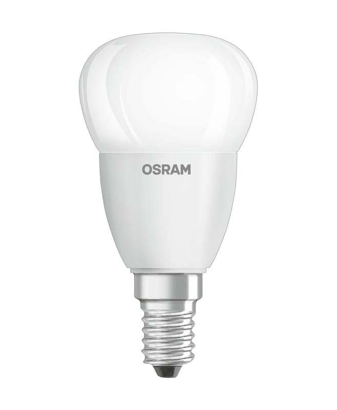 Leuchten - Glühbirnen - Ampoule LED E14 avec radiateur  verre blanc / Sphérique dépolie - 6W=40W (2700K, blanc chaud) - Osram - 6W=40W - Glas