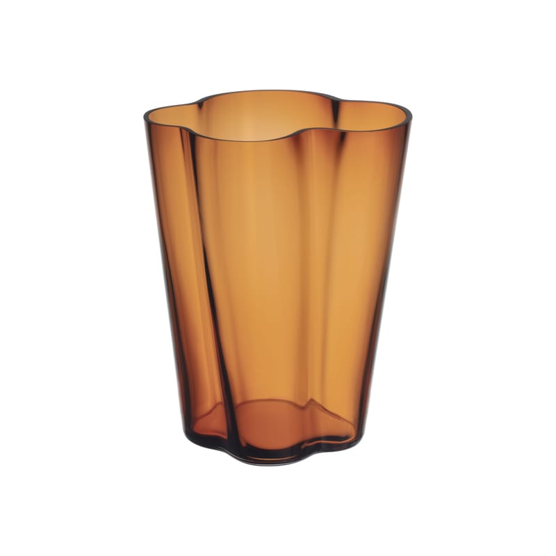 Decoration - Vases - Aalto Vase glass orange / 21 x 21 x H 24 cm - Alvar Aalto, 1936 - Iittala - Copper - Mouth blown glass