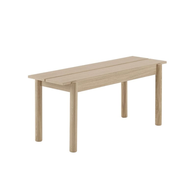 Furniture - Benches - Linear WOOD Bench natural wood / Wood - L 110 cm - Muuto - Oak - Oak plywood, Solid oak