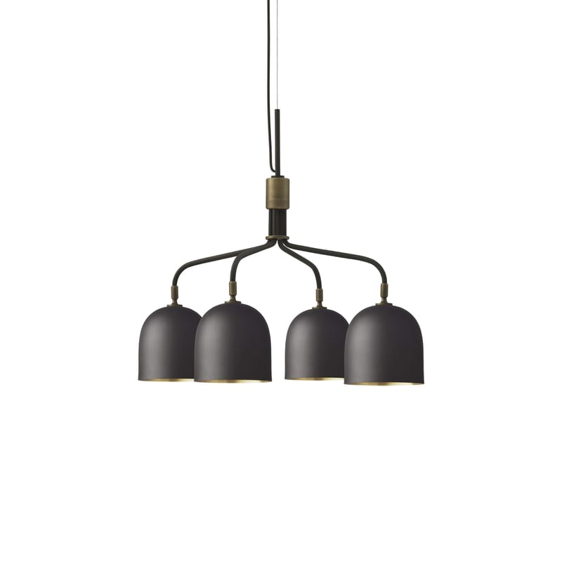 Luminaire - Suspensions - Suspension Howard métal noir / 4 bras - Ø 66 cm - Gubi - Bronze & laiton - Laiton