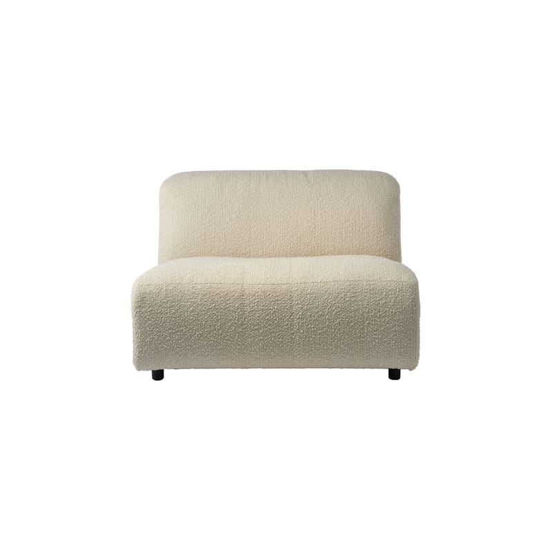 Furniture - Sofas - A-Round-U Modular sofa textile beige / Centre module 1.5 seater - Bouclé - Pols Potten - Cream (bouclé fabric) - Laminated wood, Polyurethane foam, Ressorts Nosag, Terrycloth