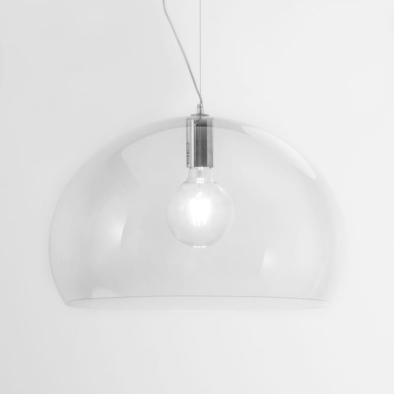 Lighting - Pendant Lighting - FL/Y Small Pendant plastic material transparent Small - Ø 38 cm - Kartell - Crystal - PMMA