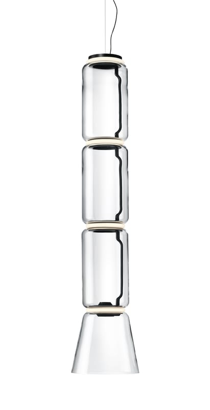 Leuchten - Pendelleuchten - Pendelleuchte Noctambule Cône n°3 glas transparent / LED - Ø 36 x H 172 cm - Flos - H 172 cm / Transparent - geblasenes Glas, Gussaluminium, Stahl