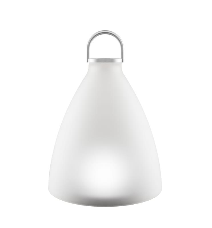 Lighting - Outdoor Lighting - Sunlight Bell Large Outdoor solar lamp glass white / LED - Glass - H 30 cm - Eva Solo - Large H 30 cm / White - Anodized aluminium, Pressed frosted glass