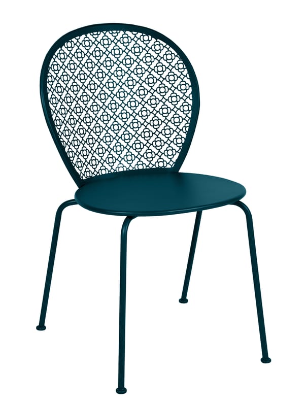 Möbel - Stühle  - Stapelbarer Stuhl Lorette metall blau / Metall - Fermob - Acapulcoblau - lackierter Stahl