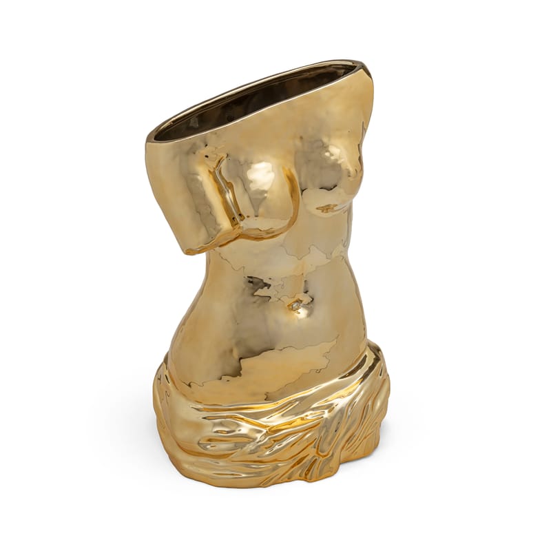 Decoration - Vases - Milo Vase ceramic gold / Ceramic - H 37 cm - Seletti - Gold - Ceramic