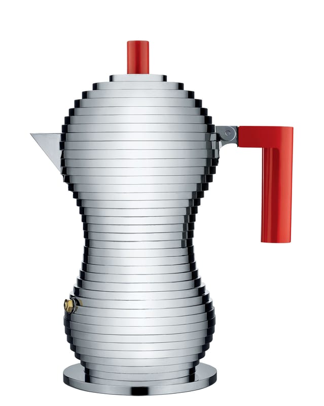 Alessi Pulcina Italian espresso maker red aluminium Made In