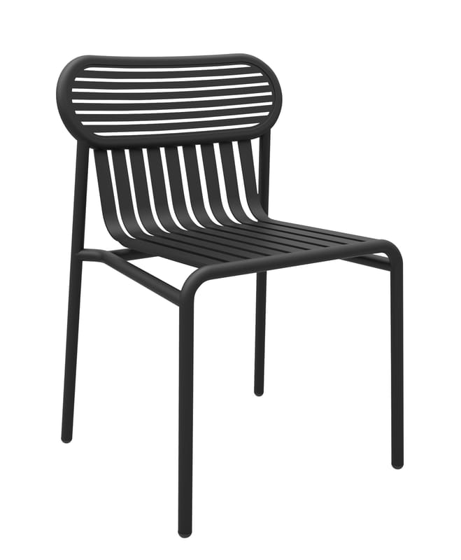Möbel - Stühle  - Stuhl Week-end metall schwarz / Aluminium - Petite Friture - Schwarz - Aluminium, thermolackiert und expoxidbeschichtet