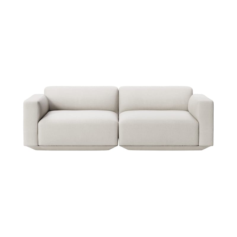 Furniture - Sofas - Develius A Straight sofa textile beige / 3 seats - L 220 cm - &tradition - Stone (Linara Stone 266 fabric) - Fabric, HR foam, Wood