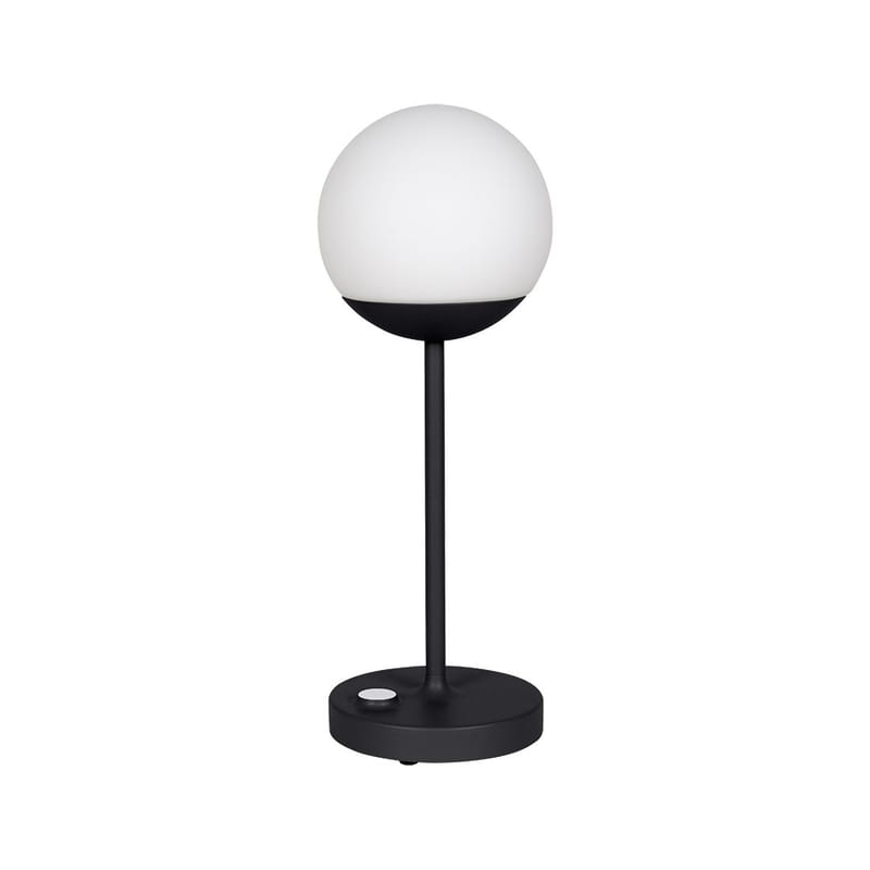 Lighting - Table Lamps - Mooon! MAX LED Wireless rechargeable outdoor lamp metal glass black / H 41 cm - Fermob - Anthracite - Aluminium, Glass