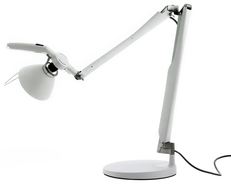 Luminaire - Lampes de table - Lampe de table Fortebraccio / interrupteur - Luceplan - Blanc - Acier verni