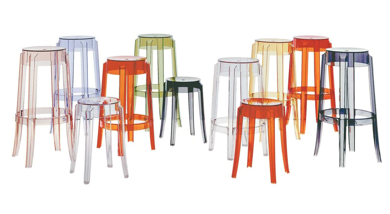 Scopri Sgabello alto Charles Ghost -h 75 cm, Bianco opaco di Kartell, Made  In Design Italia