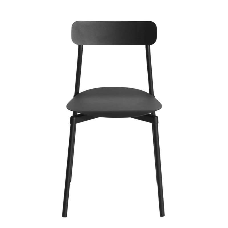 Möbel - Stühle  - Stapelbarer Stuhl Fromme metall schwarz / Aluminium - Petite Friture - Schwarz - Aluminium