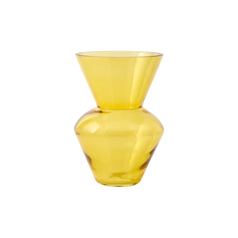 Decoration - Vases - Fat neck Vase glass yellow / Ø 25 x H 35 cm - Glass - Pols Potten - Yellow - Glass