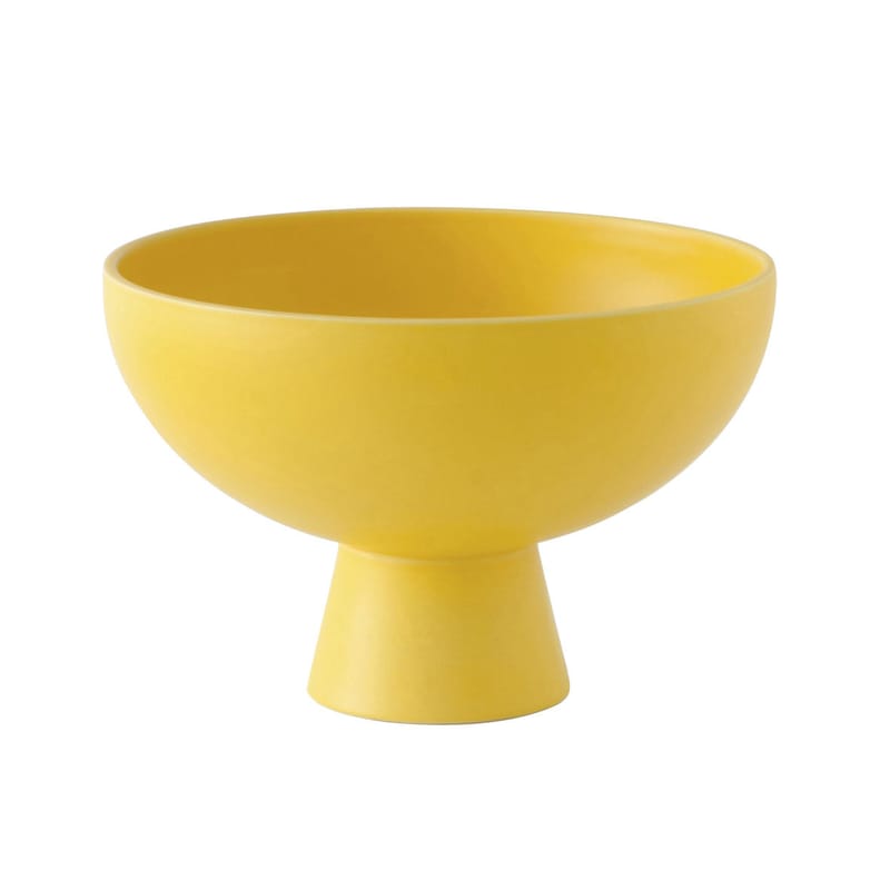 Tableware - Bowls - Strøm Large Bowl ceramic yellow / Ø 22 cm - Handmade ceramic - raawii - Freesia yellow - Ceramic