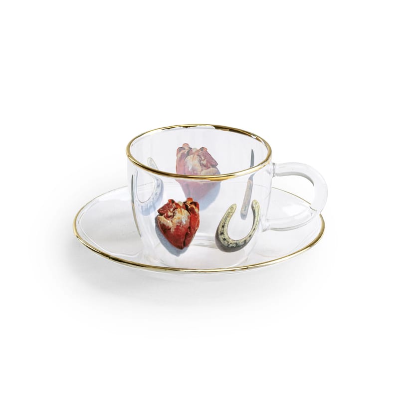Tableware - Coffee Mugs & Tea Cups - Toiletpaper - I Love You Coffee cup glass multicoloured - Seletti - I Love You - Borosilicated glass