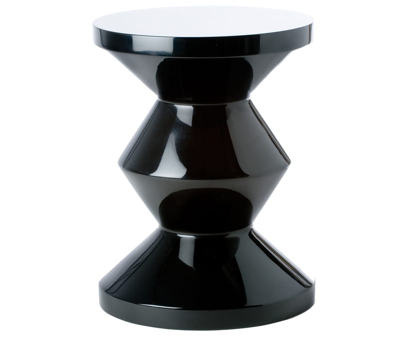 Furniture - Stools - Zig Zag Stool plastic material black Stool/Low table - Exclusivity - Pols Potten - Black - Lacquered polyester