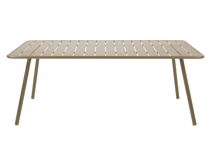 Jardin - Tables de jardin - Table rectangulaire Luxembourg   / 8 personnes - 207 x 100 cm - Aluminium - Fermob - Muscade - Aluminium laqué