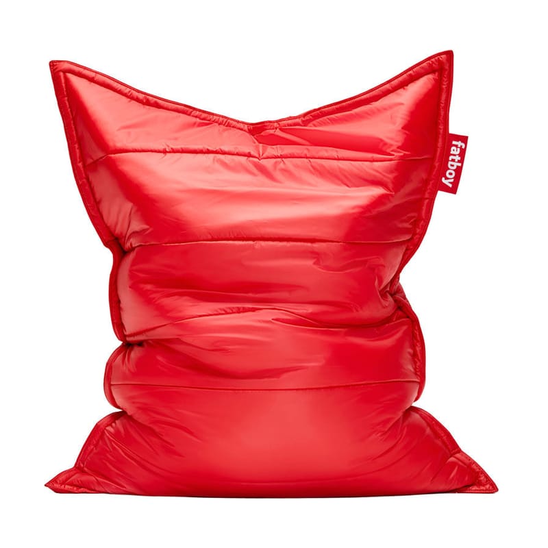 Furniture - Poufs & Floor Cushions - Pouf Original Puffer rouge / Tissu doudoune - Edition limitée - Fatboy - Red -  Microbilles EPS, Polyester