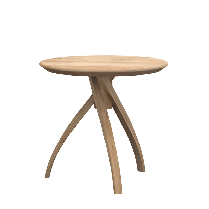 Mobilier - Tables basses - Table d\'appoint Twist Medium bois naturel / Chêne massif - Ø 46 cm - Ethnicraft - Ø 46 cm / Chêne - Chêne massif