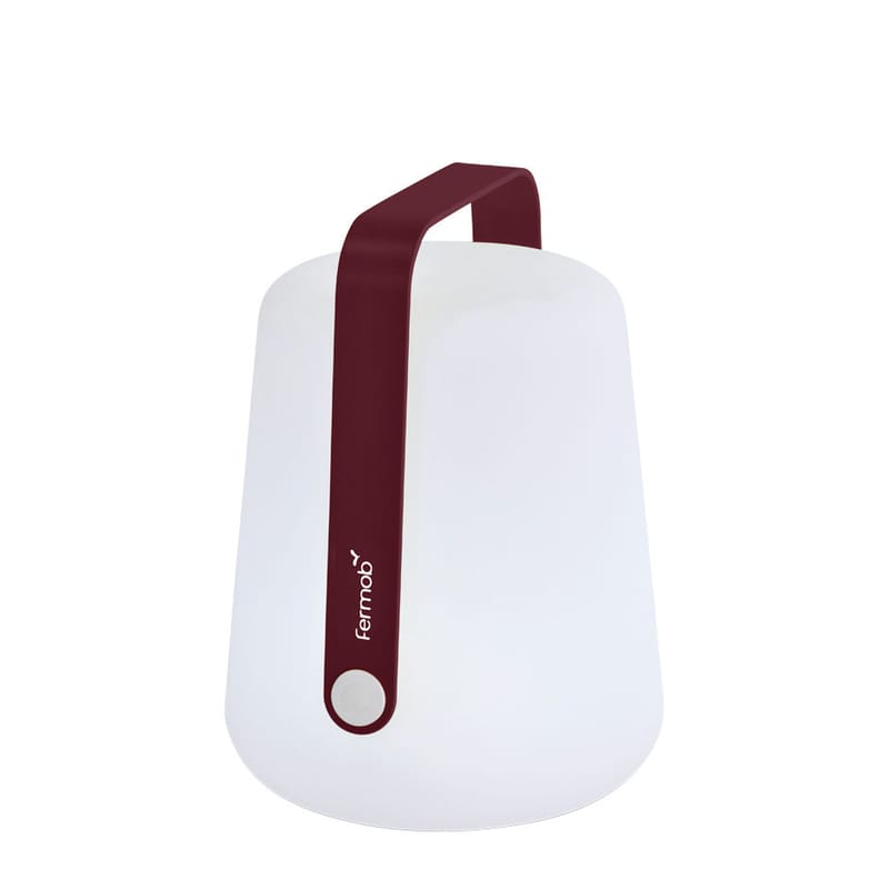 Lighting - Outdoor Lighting - Balad Small LED Wireless rechargeable outdoor lamp plastic material red / H 25 cm - USB charging - Fermob - Black cherry - Aluminium, Polythene