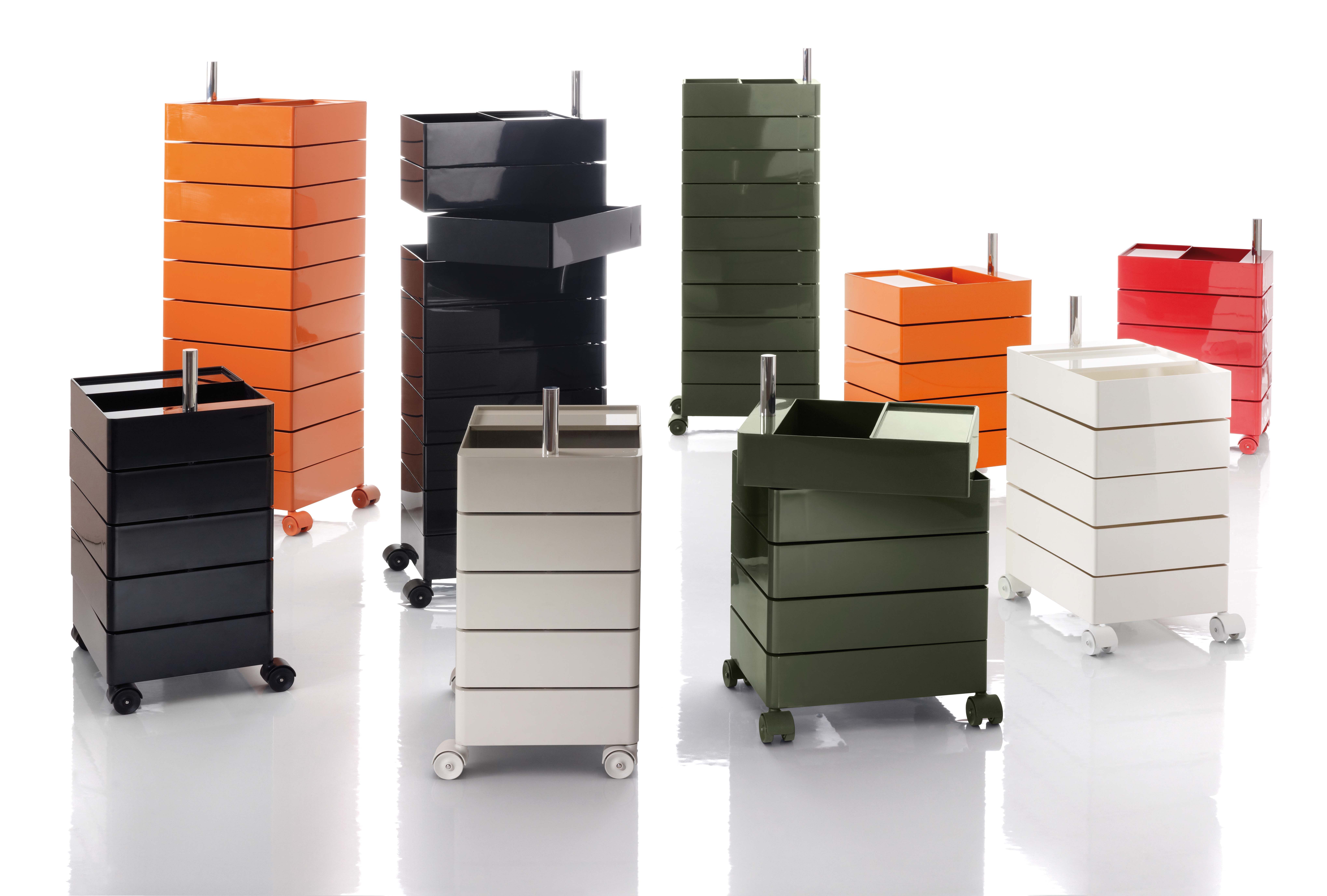 360 Mobile Container 5 Drawers Glossy Orange By Magis